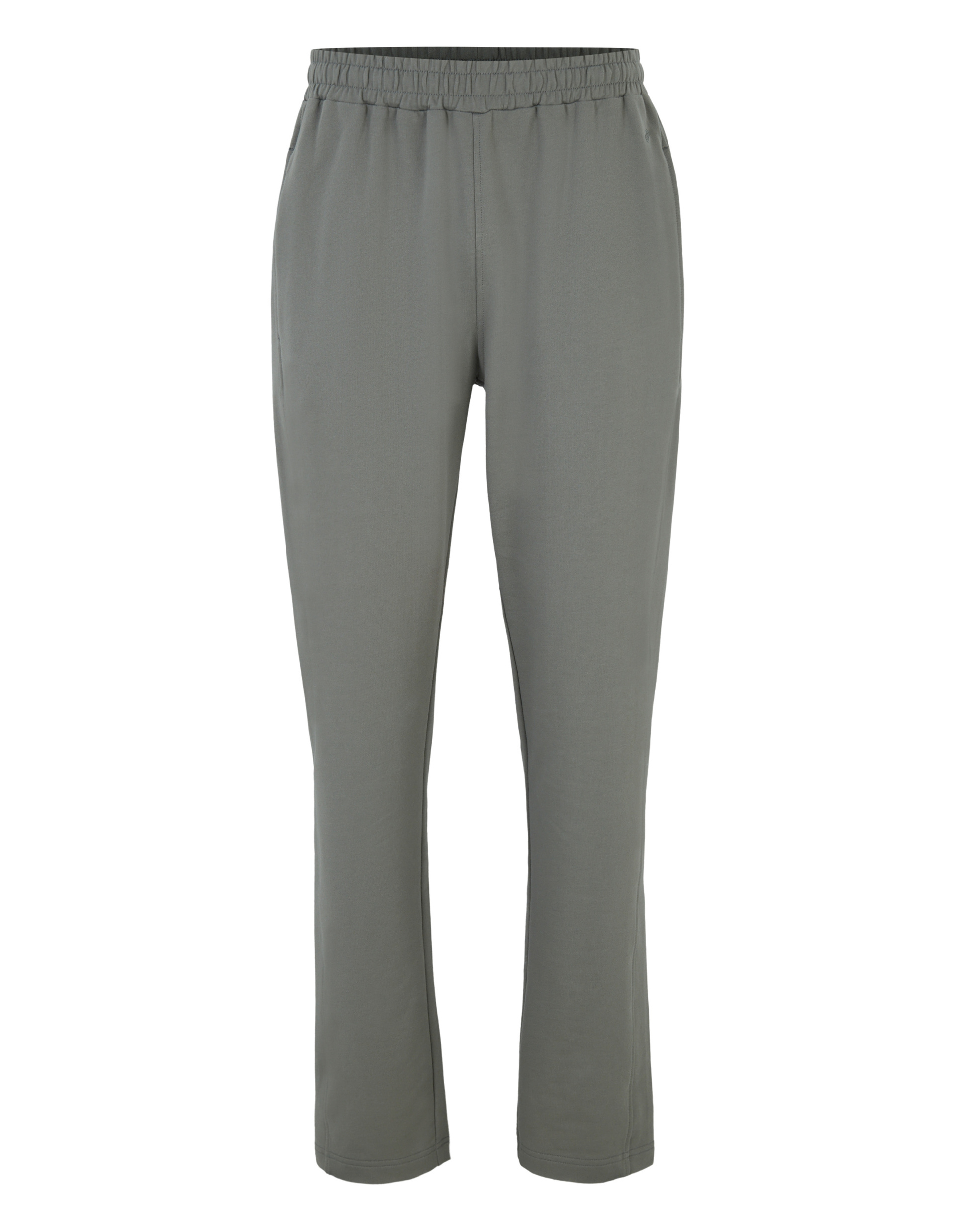 Graue Jogginghose mit elastischem Bund und geradem Schnitt, die aus einem weichen Stoff gefertigt ist und sich für Sport eignet.
